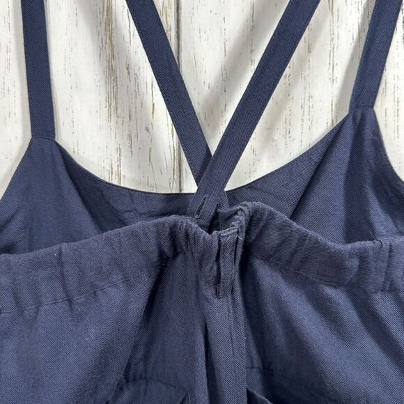 Niko And ... Navy Blue Wide Leg Pockets Womens Summer Jumpsuit - Picture 12 of 14